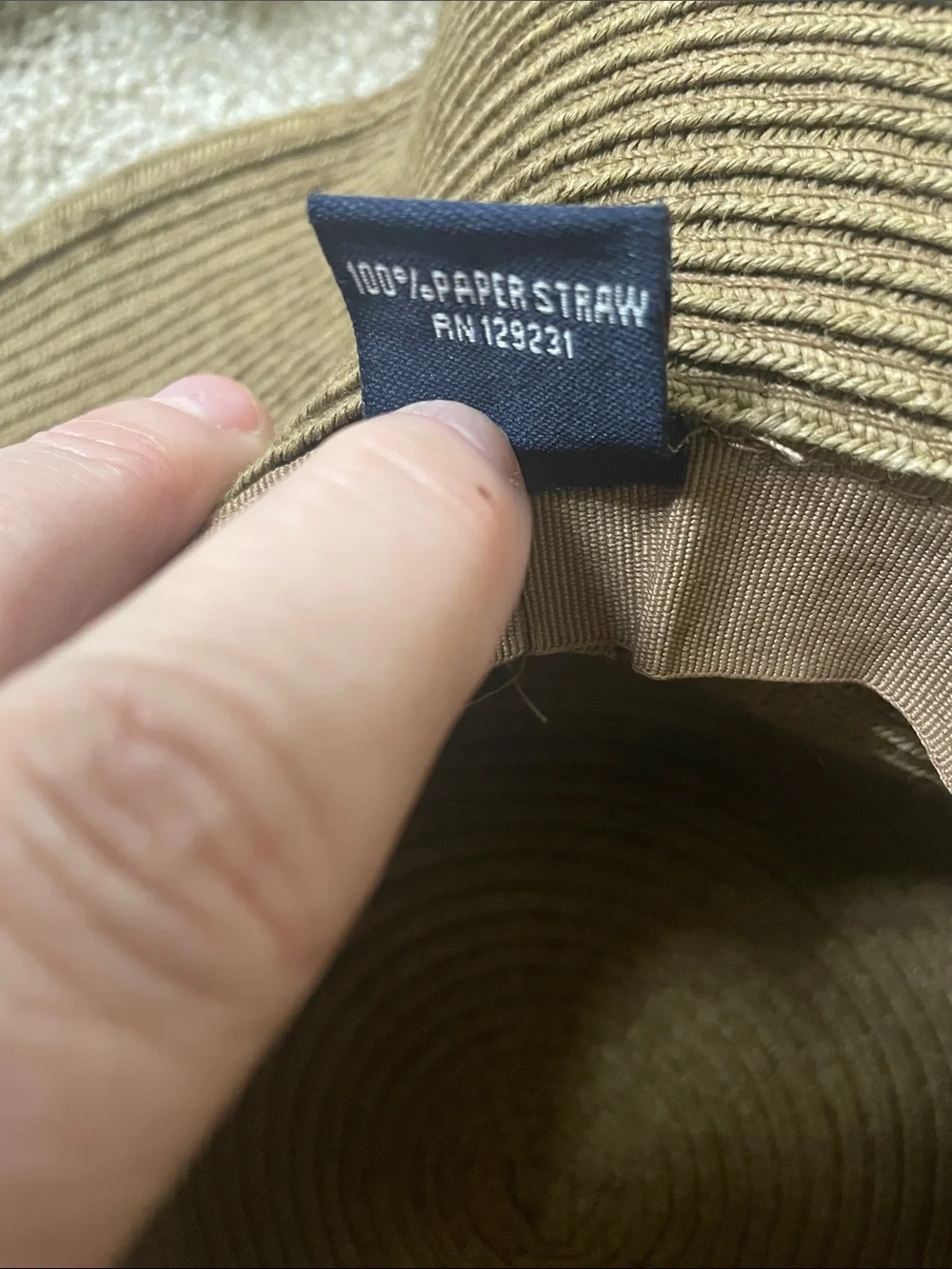 Tan Paper Straw Sun Hat - Picture 2 of 5